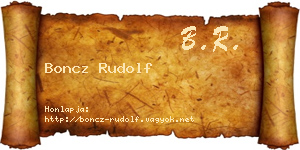 Boncz Rudolf névjegykártya